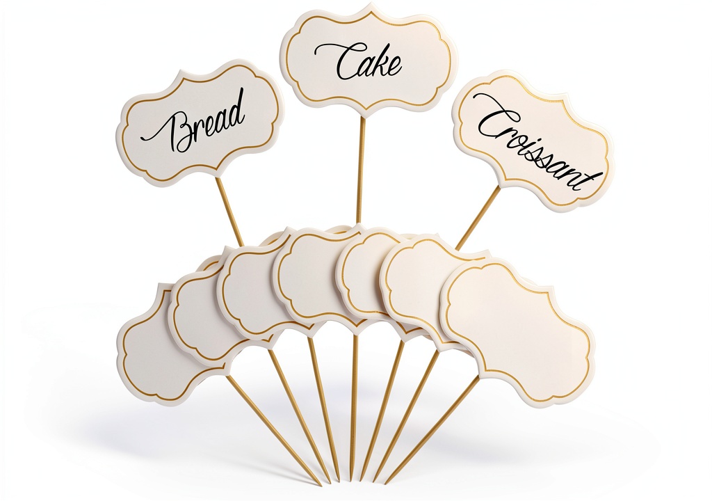 Funactu cheese markers in use on a cheese platter