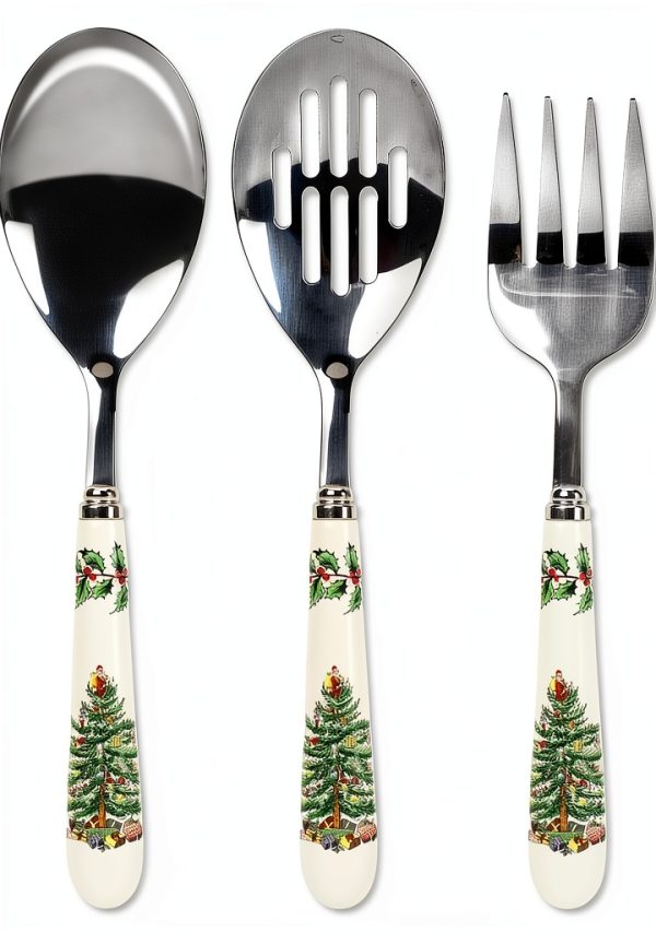 Spode Christmas Tree Cutlery Set Porcelain Stainless Steel-0