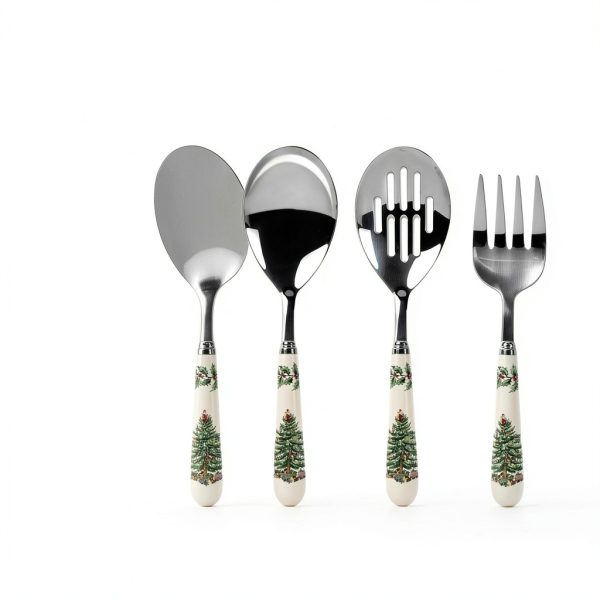 Spode Christmas Tree Cutlery Set Porcelain Stainless Steel-6