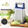 Spring Chef 4-Sided Stainless Steel Cheese Grater-1