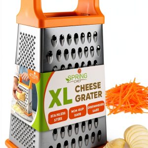 Spring Chef Cheese Grater Stainless Steel 4 Sided Kitchen-0