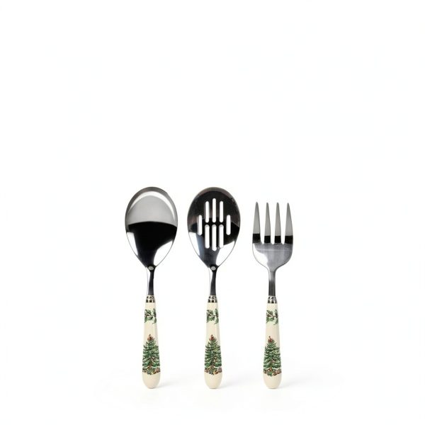 Spode Christmas Tree Cutlery Set Porcelain Stainless Steel-2