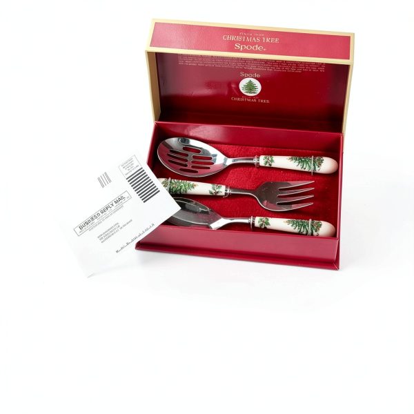 Spode Christmas Tree Cutlery Set Porcelain Stainless Steel-1