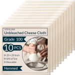 VONLUNK Unbleached Cotton Cheesecloth Kitchen Strainer 10-0