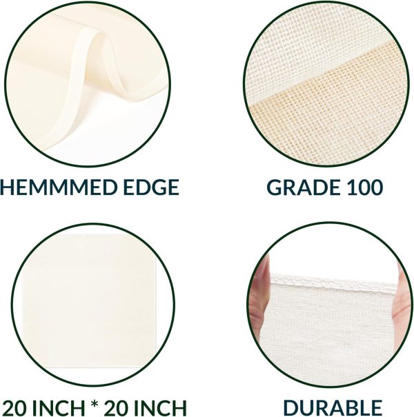 VONLUNK Cheesecloth Unbleached Cotton Kitchen Strainer-6