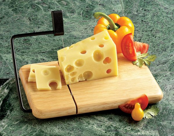 Prodyne Beechwood Cheese Slicer Manual Stainless Steel Wire-1