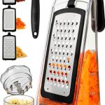 Joined Cheese Grater Plastic Stainless Steel Dishwasher Safe-0