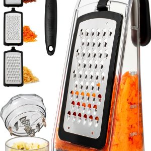 Joined Cheese Grater Plastic Stainless Steel Dishwasher Safe-0