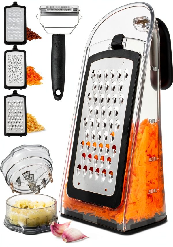Joined Cheese Grater Plastic Stainless Steel Dishwasher Safe-0
