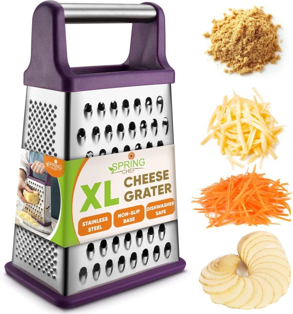 Spring Chef 4-Sided Cheese Grater Stainless Steel Kitchen-0
