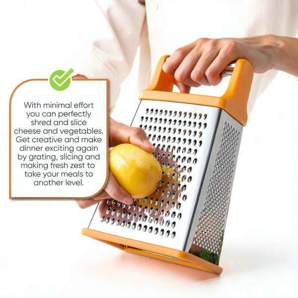Spring Chef Cheese Grater Stainless Steel 4 Sided Kitchen-6