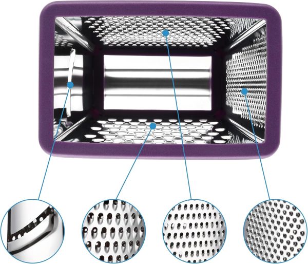 Spring Chef 4-Sided Cheese Grater Stainless Steel Kitchen-7