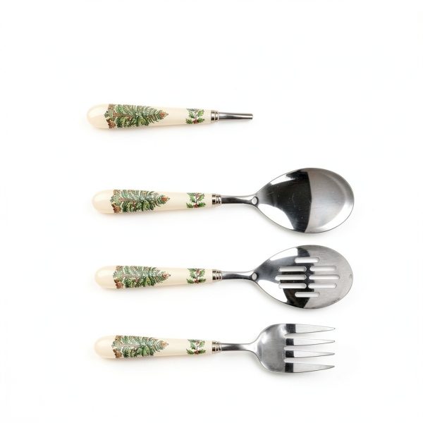Spode Christmas Tree Cutlery Set Porcelain Stainless Steel-3