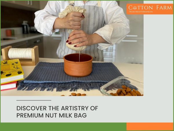 Cotton Farm Nut Milk Bag 14x14 Natural Beige-1