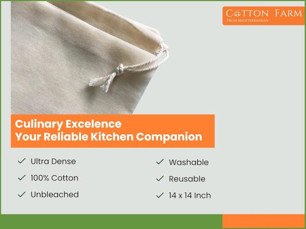 Cotton Farm Nut Milk Bag 14x14 Natural Beige-3