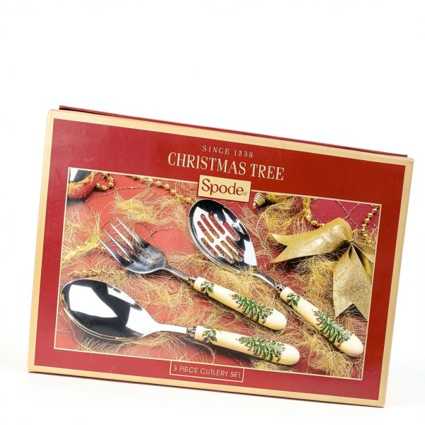 Spode Christmas Tree Cutlery Set Porcelain Stainless Steel-4
