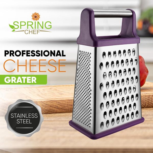 Spring Chef 4-Sided Cheese Grater Stainless Steel Kitchen-1