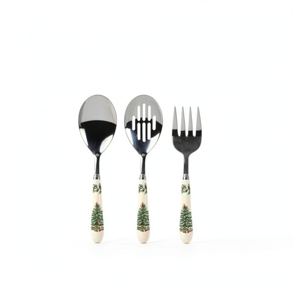 Spode Christmas Tree Cutlery Set Porcelain Stainless Steel-5