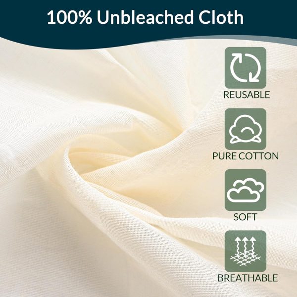 VONLUNK Cheesecloth Unbleached Cotton Kitchen Strainer-1
