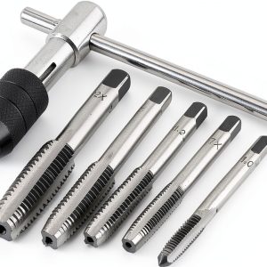 Mesee Metric Thread Tap Set Powder Coated T‑Handle 5pcs HSS-0
