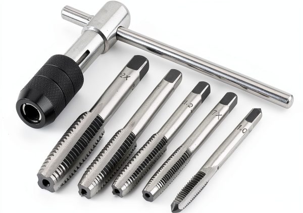 Mesee Metric Thread Tap Set Powder Coated T‑Handle 5pcs HSS-0