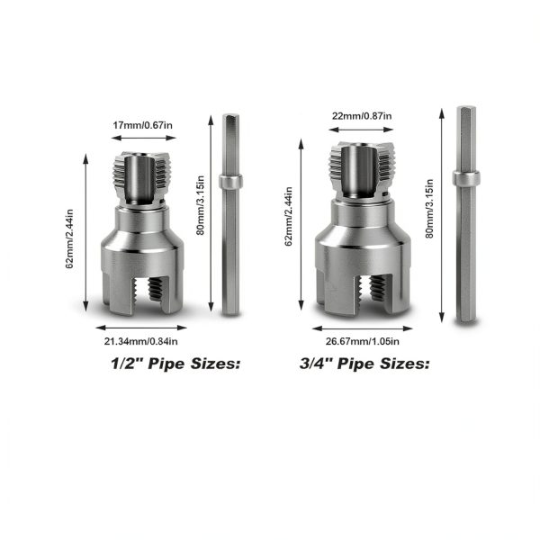 HQR Pipe Threader Set PT1234 Silver 2‑Piece Alloy Steel 1/2 & 3/4 Inch-1