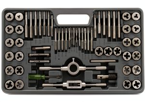 Anfrere Tap Die Set 40pcs Metric & Standard Brass Coated Kit-0