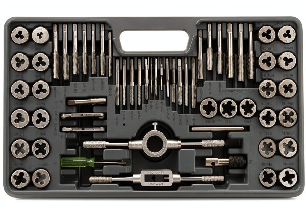 Anfrere Tap Die Set 40pcs Metric & Standard Brass Coated Kit-0